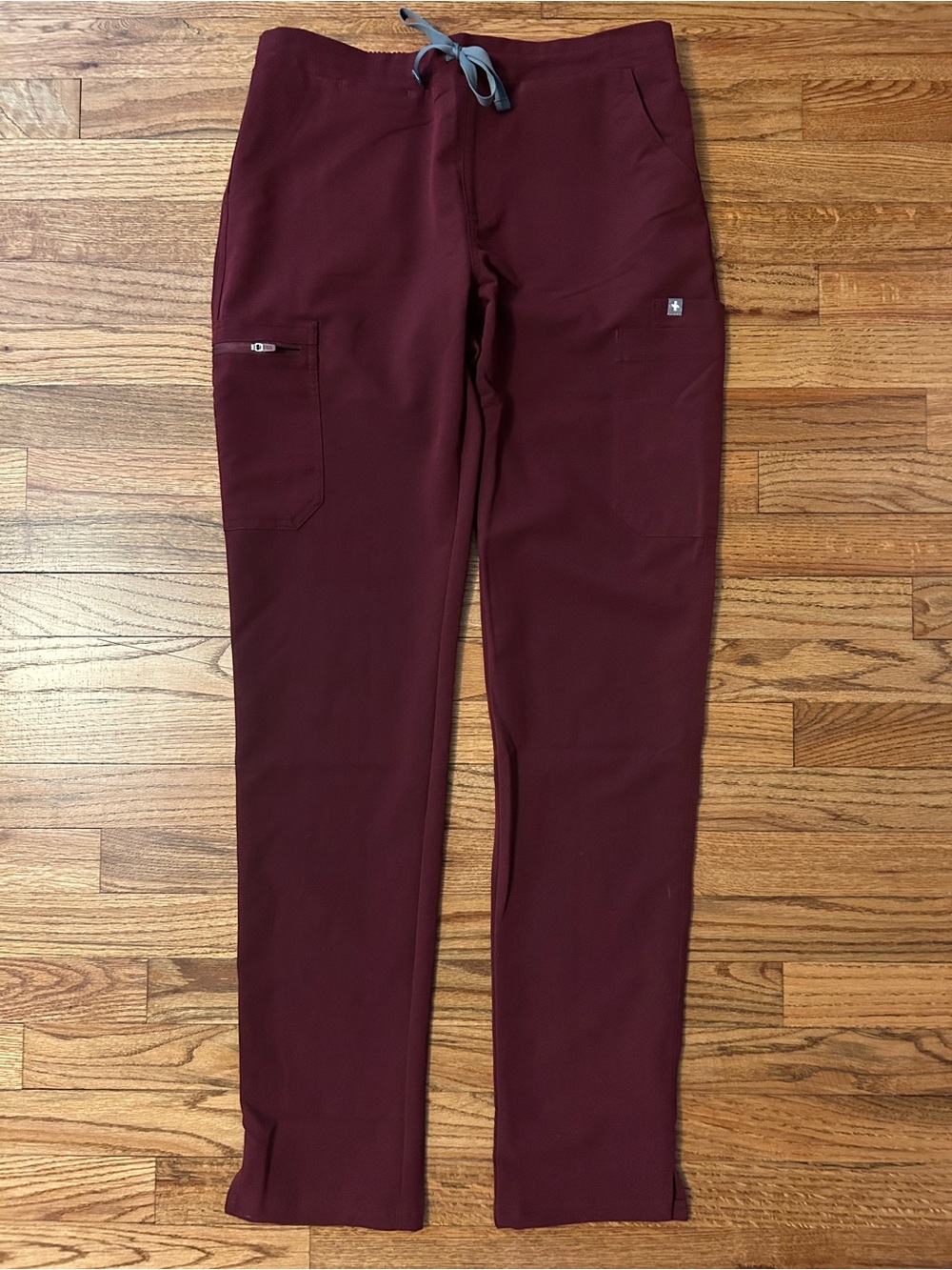 FIGS Women's Burgundy Yola Tall Skinny Scrub Pants - Picture 2 of 8